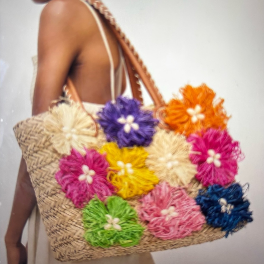 Urban Expressions Queenie Floral Straw Tote - Picture 7 of 11